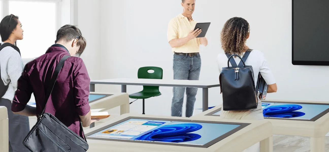 هوشمند سازی مدارس با استند و میز های لمسی