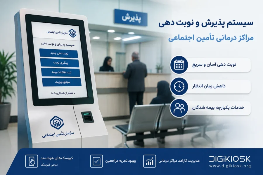سیستم پذیرش و نوبت دهی مراکز درمانی تأمین اجتماعی